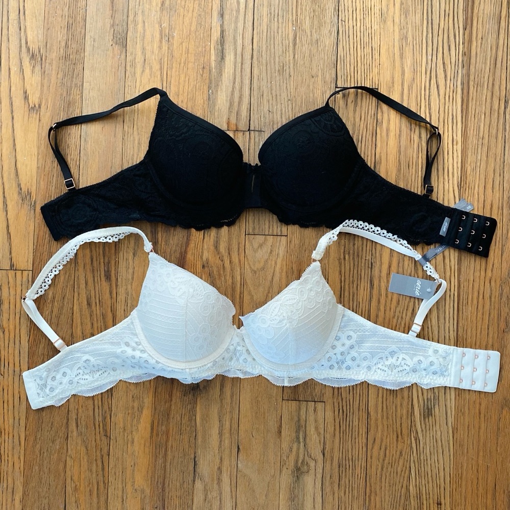 2 NWT Aerie Power Push-up Lace Bras
